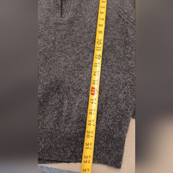 J Crew Sweater Boys XL Lambs Wool Blend Heather Grey 1/4 Zip Warm Heavy - Picture 3 of 9